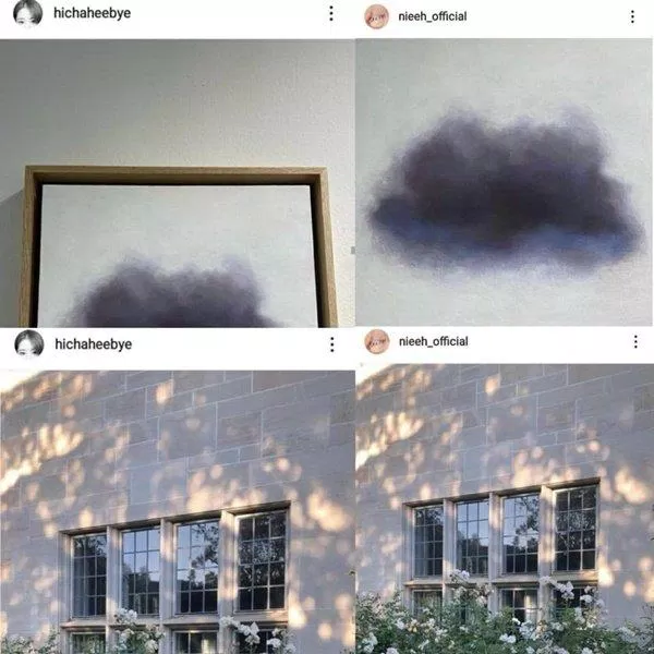 Instagram của Chahee và thương hiệu Nieeh có nhiều hình ảnh giống nhau. (Ảnh: Instagram)