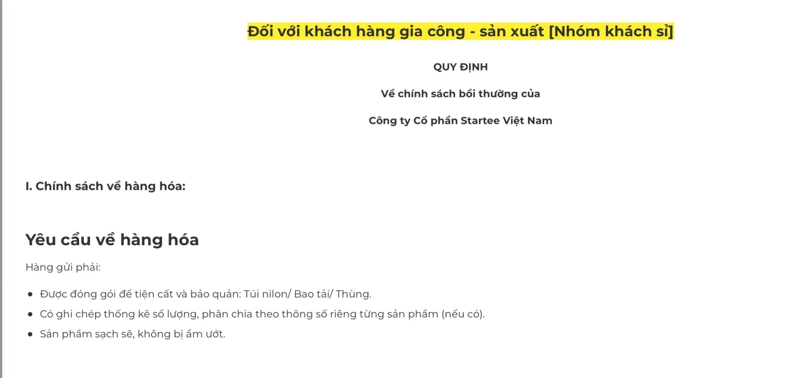 Chính sách đổi trả và bảo hành của STARTee Hà Nội (Ảnh BlogAnChoi)