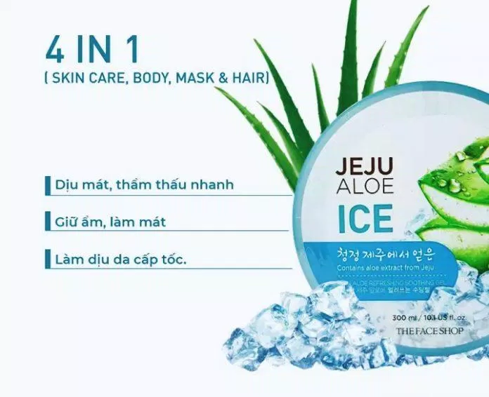 Gel dưỡng da The Face Shop Jeju Aloe Refreshing Soothing Gel có tác dụng cấp nước và làm mát hiệu quả (ảnh: internet)