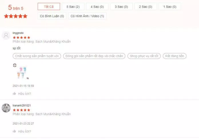 Đánh giá của khách hàng về sản phẩm trên trang Shopee (ảnh: BlogAnChoi).