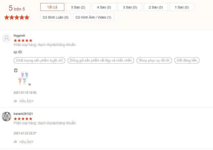 Đánh giá của khách hàng về sản phẩm trên trang Shopee (ảnh: BlogAnChoi).