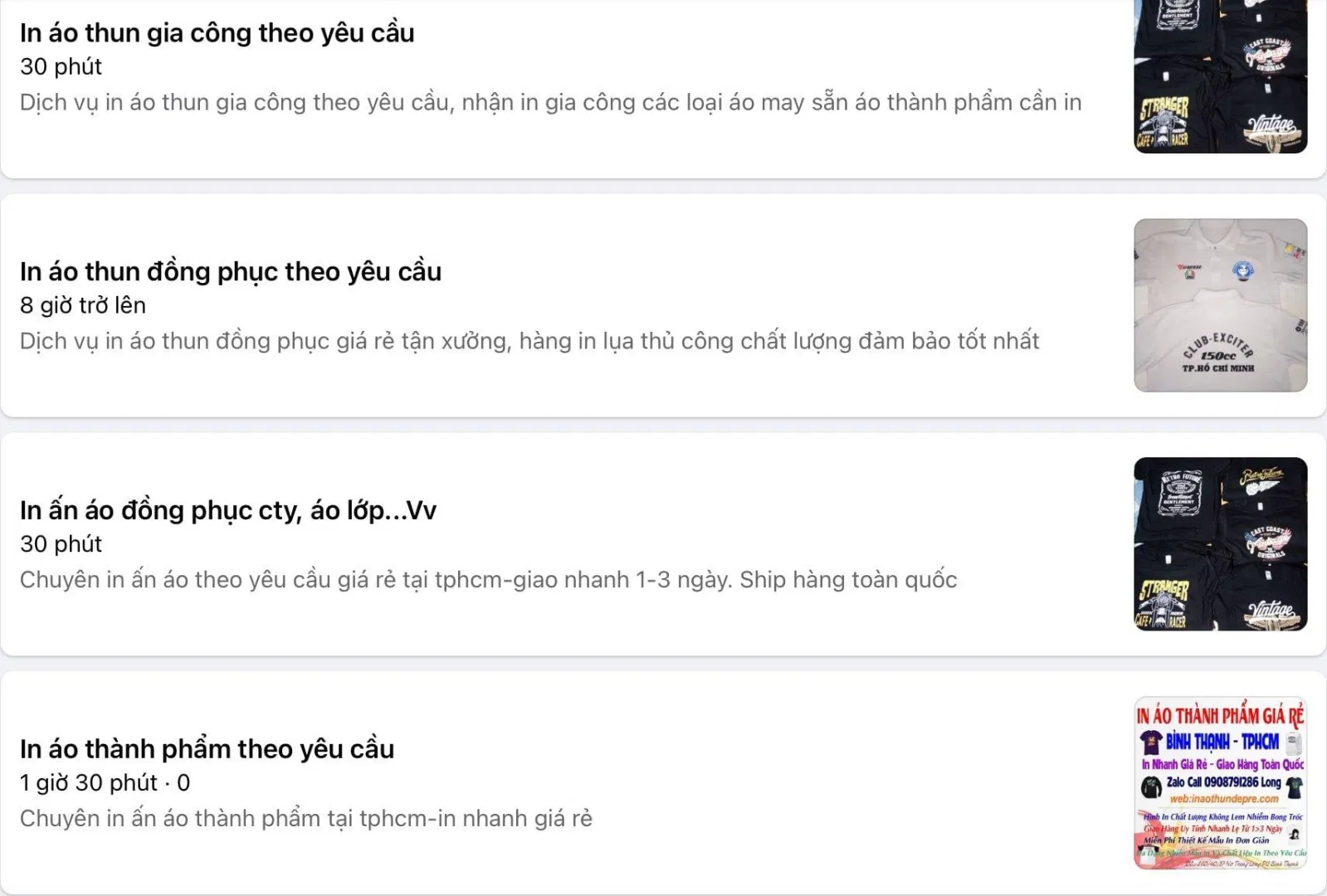 Các loại dịch vụ tại inaothundepre Hồ Chí Minh (Ảnh BlogAnChoi)