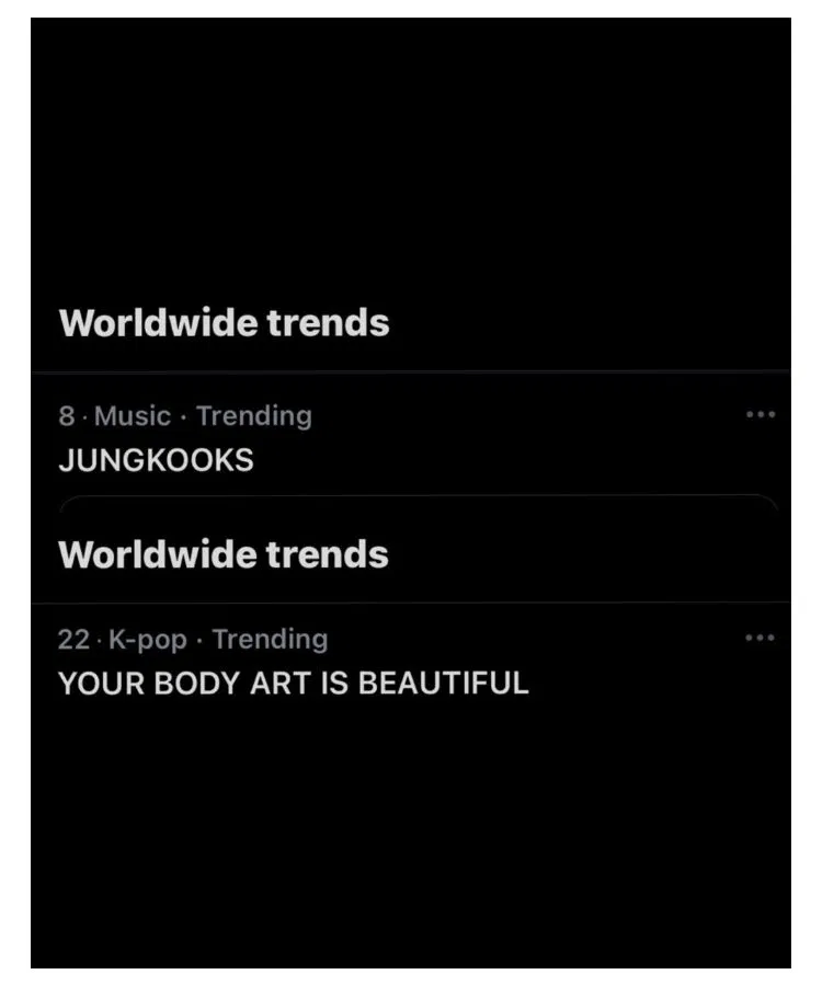 Jungkook lên top treding thế giới ngay sau khi để lộ hình xăm. (Ảnh: Internet)