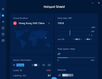Giao diện của Hotspot Shield VPN (Ảnh: Internet). Giao diện của Hotspot Shield VPN (Ảnh: Internet).