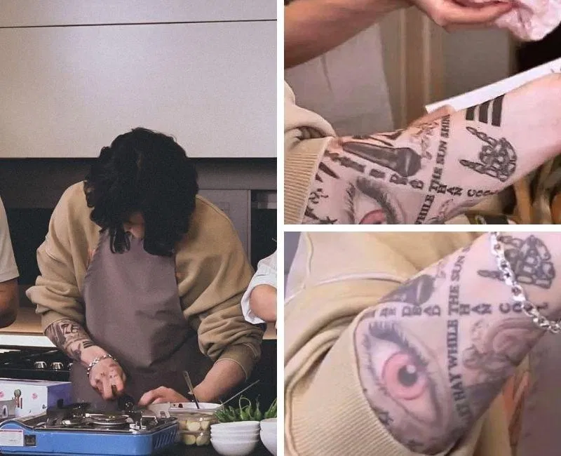 Cận cảnh hình xăm của Jungkook BTS. (Ảnh: Internet)