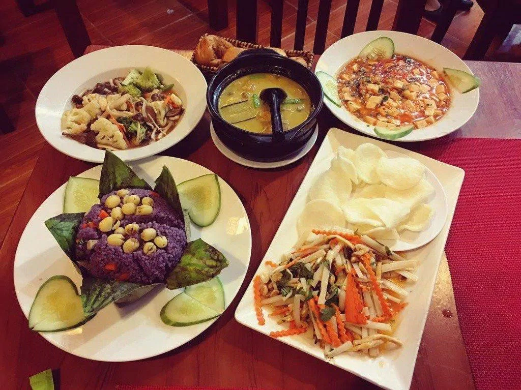 Nhà hàng chay Hương Sen có cách trình bày khá bắt mắt (Nguồn: Internet)