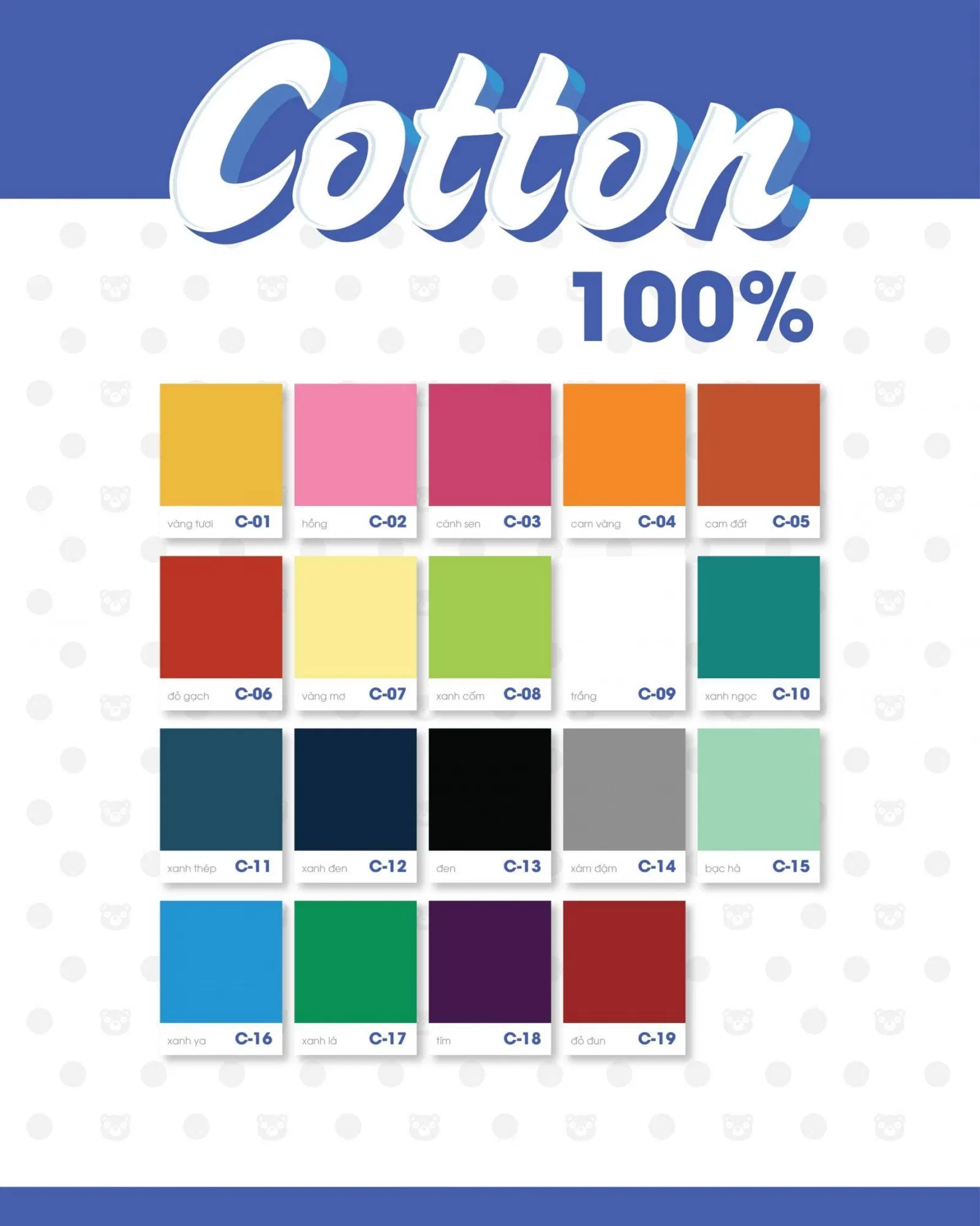 Bảng màu áo của Gấu Uniform Hà Nội (Ảnh Gấu Uniform)