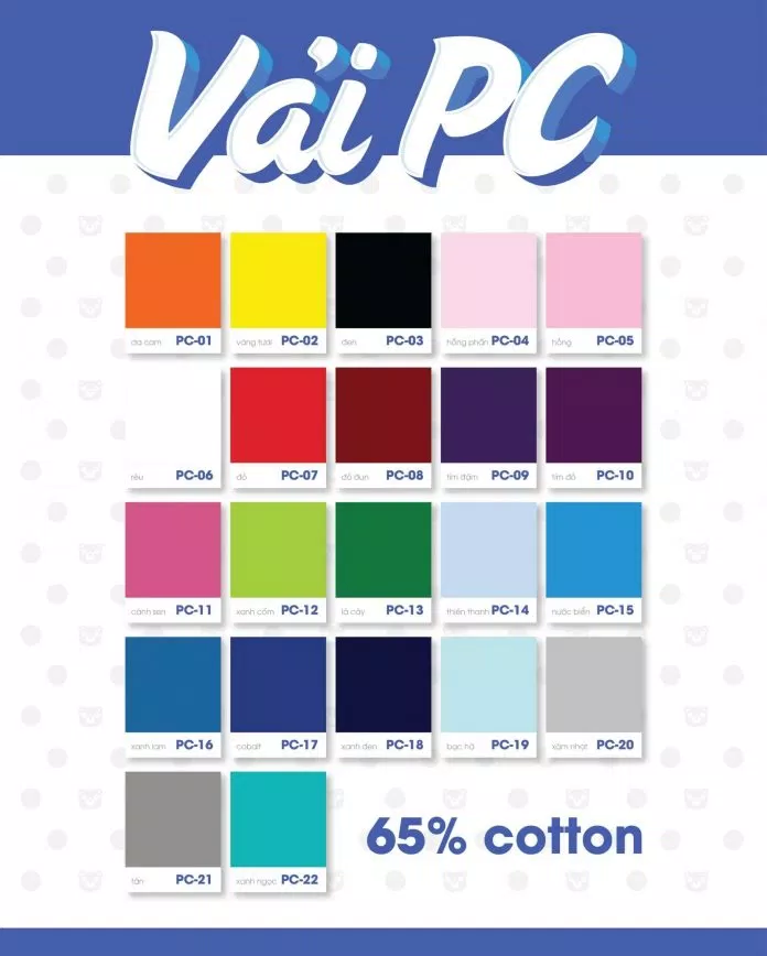 Bảng màu áo của Gấu Uniform Hà Nội (Ảnh Gấu Uniform) Bảng màu áo của Gấu Uniform Hà Nội (Ảnh Gấu Uniform)