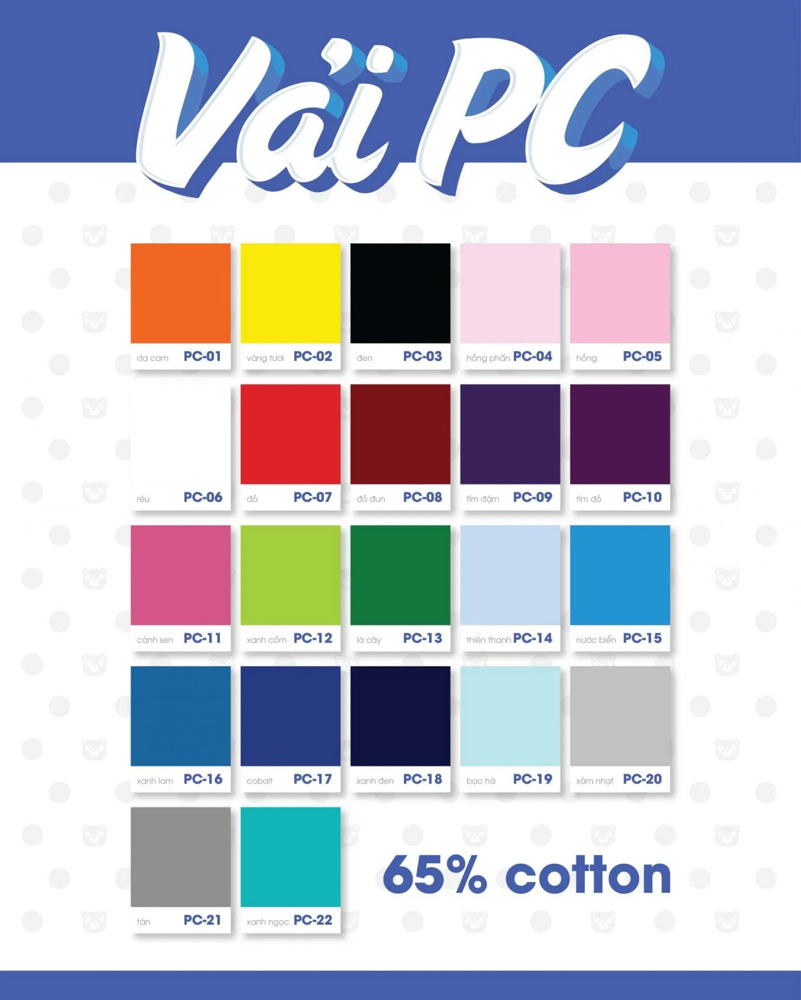 Bảng màu áo của Gấu Uniform Hà Nội (Ảnh Gấu Uniform) Bảng màu áo của Gấu Uniform Hà Nội (Ảnh Gấu Uniform)