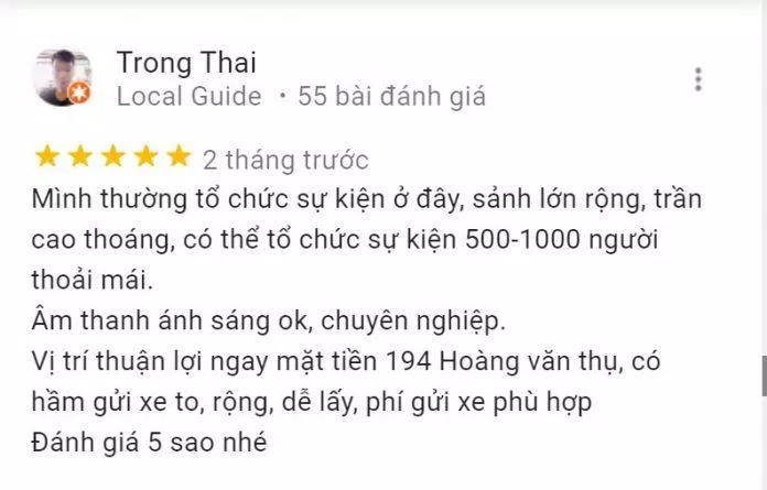 Đánh giá của khách hàng về White Palace. (Ảnh: BlogAnChoi)