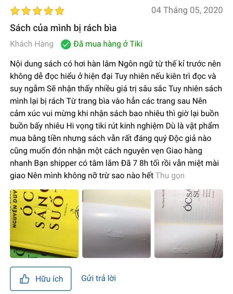 Nhận xét của độc giả trên Tiki (Ảnh: BlogAnChoi)