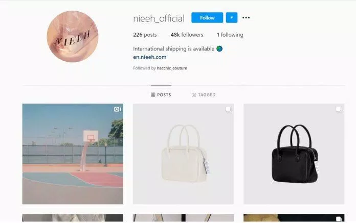 Tài khoản Instagram chính thức của Nieeh chỉ có khoảng 48.000 lượt theo dõi. (Ảnh: Internet)