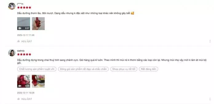 Review Dầu dưỡng tóc Tsubaki Oil Perfection Hair Oil trên Shopee (Ảnh BlogAnChoi)