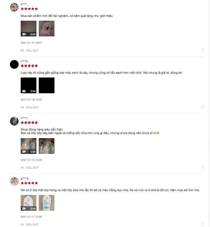 Đánh giá của nước sữa tẩy trang 2 lớp Senka All Clear Milky Water trên trang Shopee (Nguồn: BlogAnChoi).