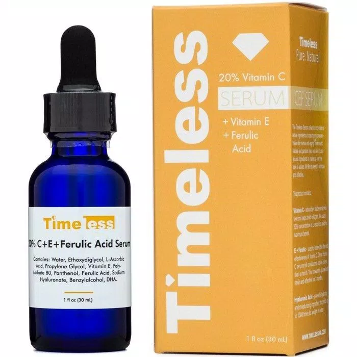 Timeless 20% Vitamin C+E+Ferulic Acid giúp giảm thâm mụn, dưỡng trắng, sáng da. ( Nguồn: internet)