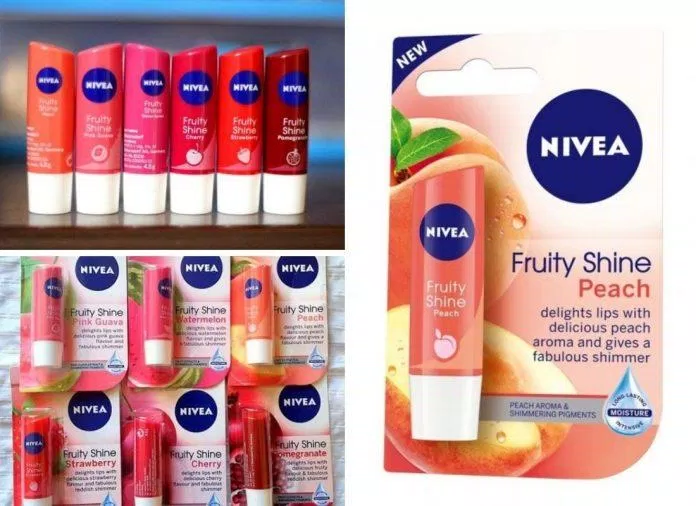 Son dưỡng Nivea Fruity Shine có 6 mùi hương khác nhau cho bạn lựa chọn (Ảnh: Internet)