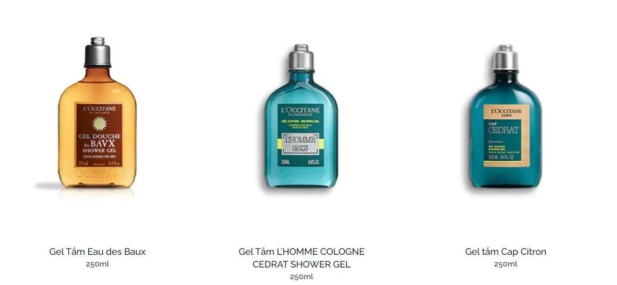 Dầu tắm Loccitane dành cho nam. (Nguồn: BlogAnChoi)