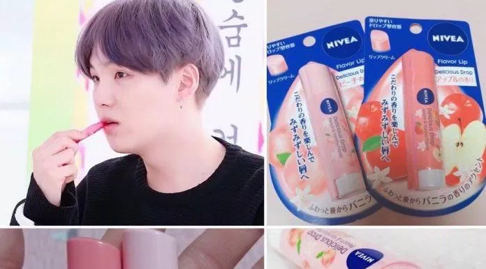 Dòng son dưỡng Nivea Flavor Lip - Delicious Drop cũng là sản phẩm yêu thích của Suga BTS (Ảnh: Internet)