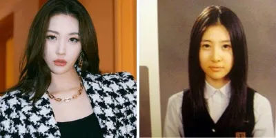Sunmi thời còn đi học và bây giờ. (Nguồn: Internet)