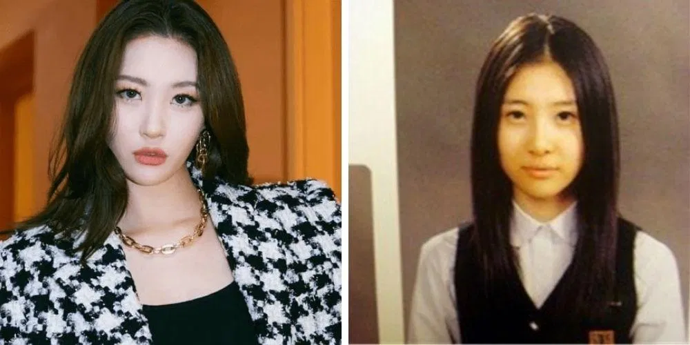 Sunmi thời còn đi học và bây giờ. (Nguồn: Internet)