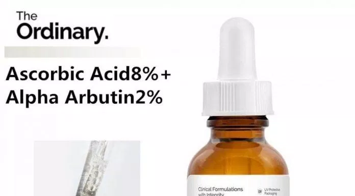 Thành phần chính trong sản phẩm là Ascorbic Acid 8% và Alpha Arbutin 2% (Nguồn: Internet)