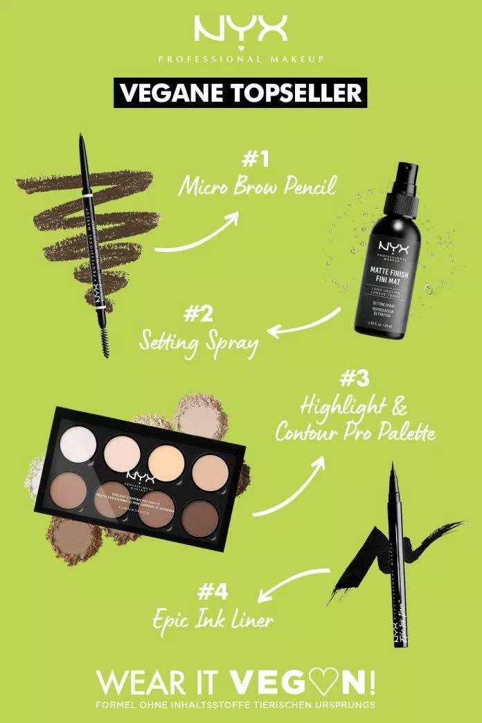 Các sản phẩm make-up thuần chay bán chạy của hãng NYX. (nguồn: internet)
