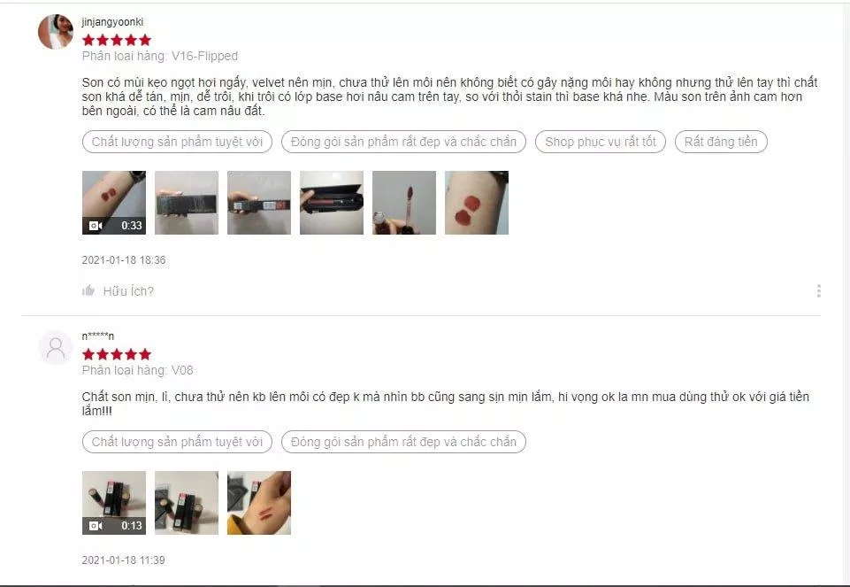 Khách hàng dành khá nhiều lời khen cho Perfect Diary Glamour Select Velvet Liquid Lipstick (nguồn: BlogAnChoi). Khách hàng dành khá nhiều lời khen cho Perfect Diary Glamour Select Velvet Liquid Lipstick (nguồn: BlogAnChoi).