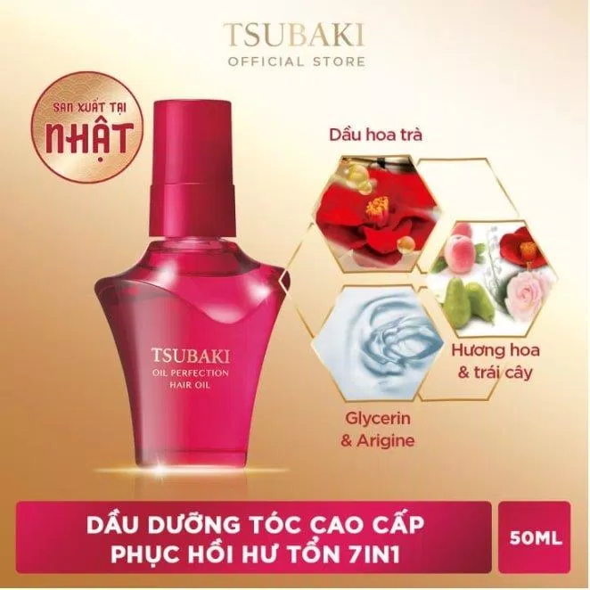 Dầu dưỡng tóc Tsubaki Oil Perfection Hair Oil thành phần (Ảnh Tsubaki)