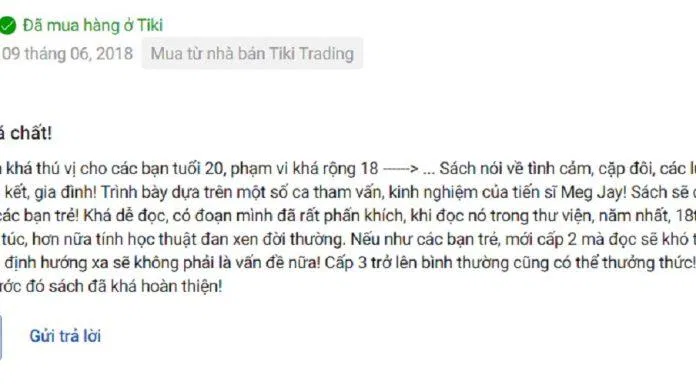 Đánh giá của độc giả trên Tiki. (Ảnh: BlogAnChoi)