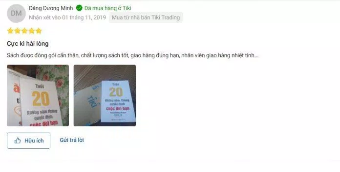 Đánh giá của độc giả trên Tiki. (Ảnh: BlogAnChoi)