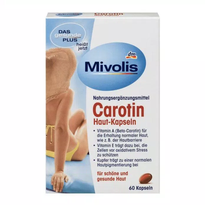 Viên uống chống nắng Mivolis Caroti chứa các Vitamin có lợi cho da (Nguồn: Internet)