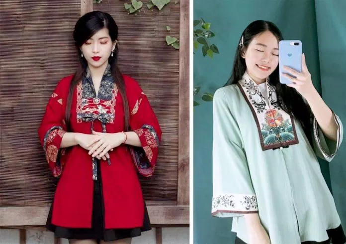 Các mẫu áo Nhật Bὶnh đẹp với tay rộng, vạt ngắn cό thể dễ dàng kết hợp với các loại váy khác nhau, nhiều phong cách đɑ dạng. (Ảnh: Internet)