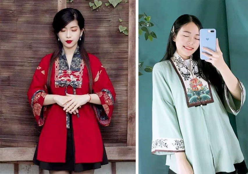 Các mẫu áo Nhật Bình đẹp với tay rộng, vạt ngắn có thể dễ dàng kết hợp với các loại váy khác nhau, nhiều phong cách đa dạng. (Ảnh: Internet) Các mẫu áo Nhật Bình đẹp với tay rộng, vạt ngắn có thể dễ dàng kết hợp với các loại váy khác nhau, nhiều phong cách đa dạng. (Ảnh: Internet)