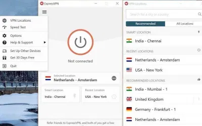 Giao diện của ExpressVPN (Ảnh: Internet). Giao diện của ExpressVPN (Ảnh: Internet).