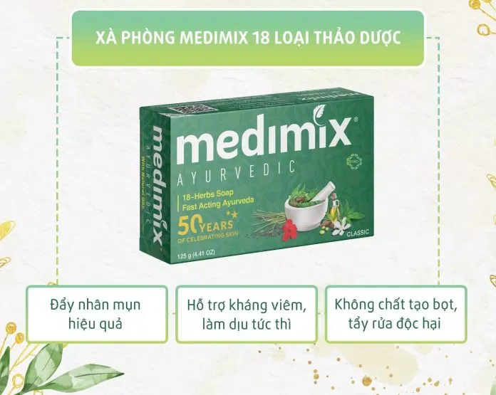 Xà phòng Medix có chứa 18 loại thảo dược giúp điều trị mụn hiệu quả (Nguồn: Internet).