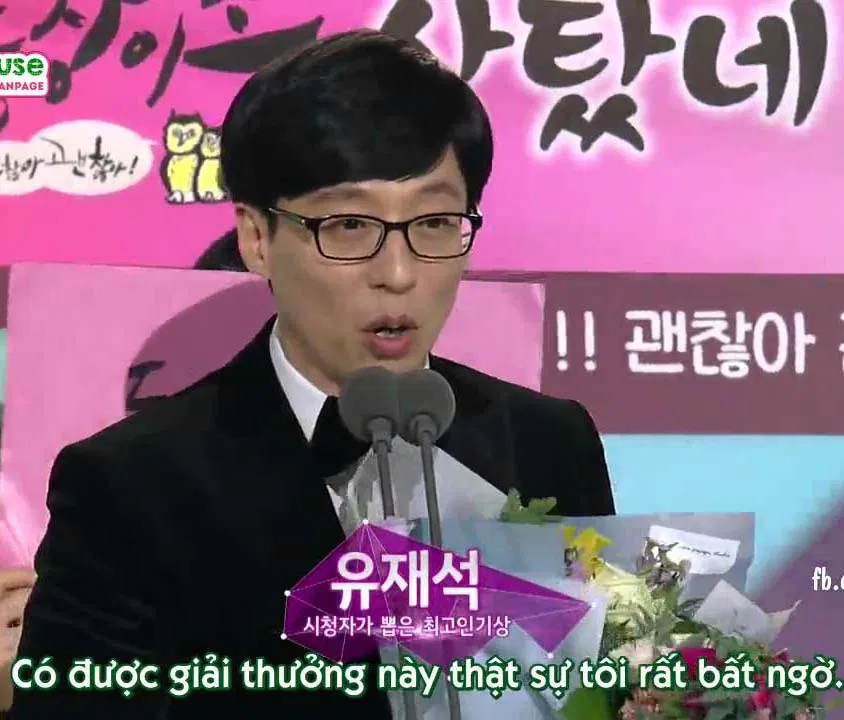 Yoo Jae Suk nhận giải thưởng Daesang . ( Ảnh : Internet ) Yoo Jae Suk nhận giải thưởng Daesang . ( Ảnh : Internet )
