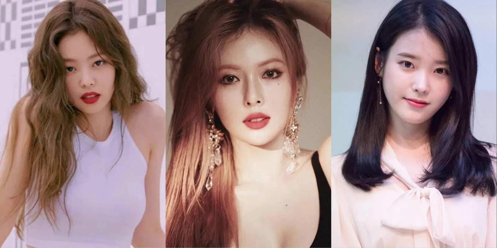 IU, HyunA và Jennie (BLACKPINK) chiếm giữ top vị trí cao nhất trong bảng xếp hạng. (Nguồn: Internet) IU, HyunA và Jennie (BLACKPINK) chiếm giữ top vị trí cao nhất trong bảng xếp hạng. (Nguồn: Internet)