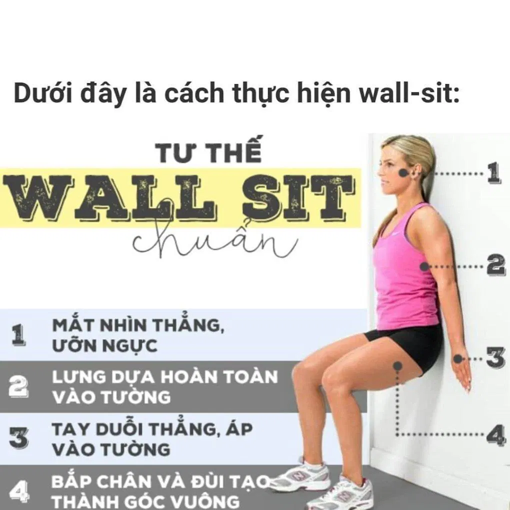 Những điểm cần lưu ý khi thực hiện wall sit (Ảnh: Internet). Những điểm cần lưu ý khi thực hiện wall sit (Ảnh: Internet).