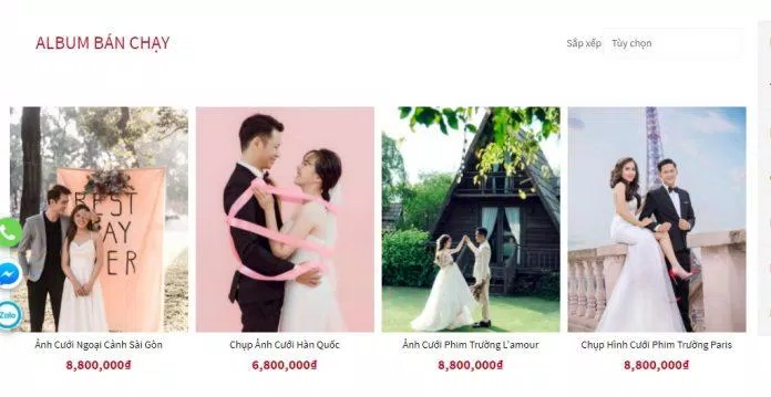Bảng giá dịch vụ của MiMi Wedding (ảnh: BlogAnChoi)
