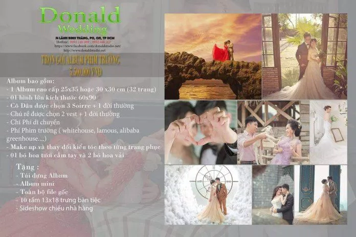 Bảng giá dịch vụ của Donald Studio (ảnh: internet) Bảng giá dịch vụ của Donald Studio (ảnh: internet)