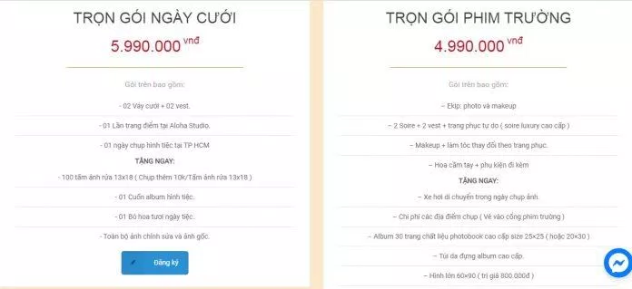 Bảng giá dịch vụ của Aloha Studio (ảnh: BlogAnChoi) Bảng giá dịch vụ của Aloha Studio (ảnh: BlogAnChoi)