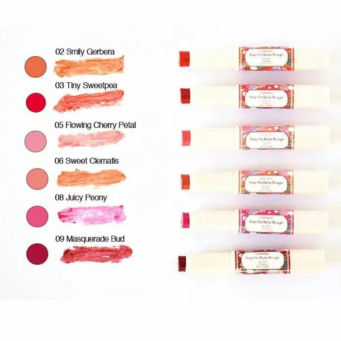 Bảng màu son dưỡng Canmake Stay On Balm Rouge (Ảnh: Internet).