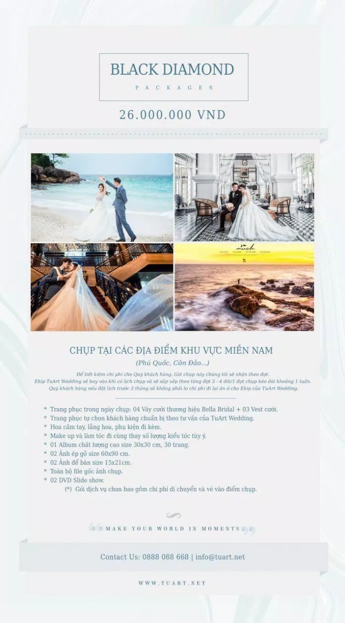 Bảng giá dịch vụ của TuArt Studio (ảnh: internet) Bảng giá dịch vụ của TuArt Studio (ảnh: internet)