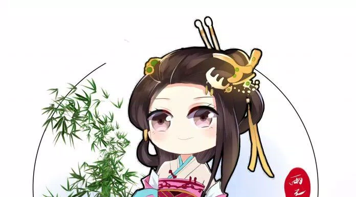 Chibi cổ trang và cây trúc (Ảnh: @熹妃Q传)