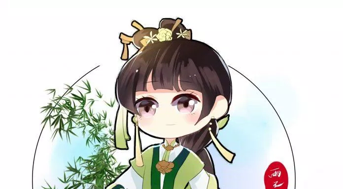 Chibi cổ trang và cây trúc (Ảnh: @熹妃Q传)