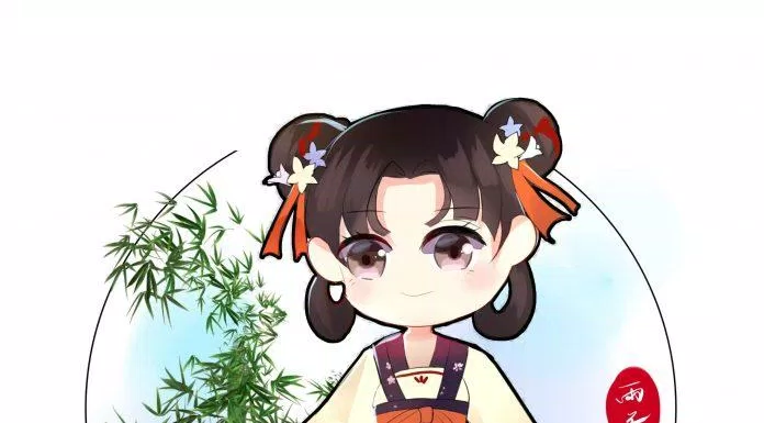 Chibi cổ trang và cây trúc (Ảnh: @熹妃Q传)