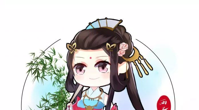 Chibi cổ trang và cây trúc (Ảnh: @熹妃Q传)