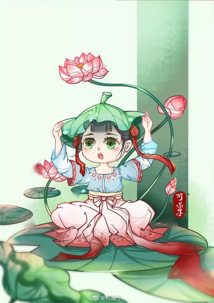Chibi cổ trang lộng lẫy (Ảnh: @草莓姐书画坊)