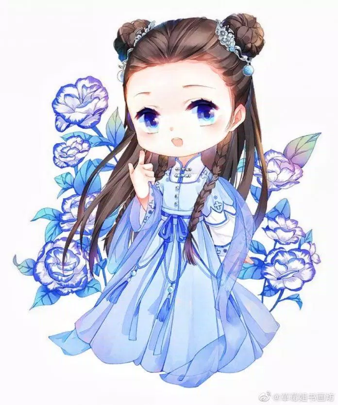 Chibi cổ trang và phụ kiện (Ảnh: @爱画画的橙子)