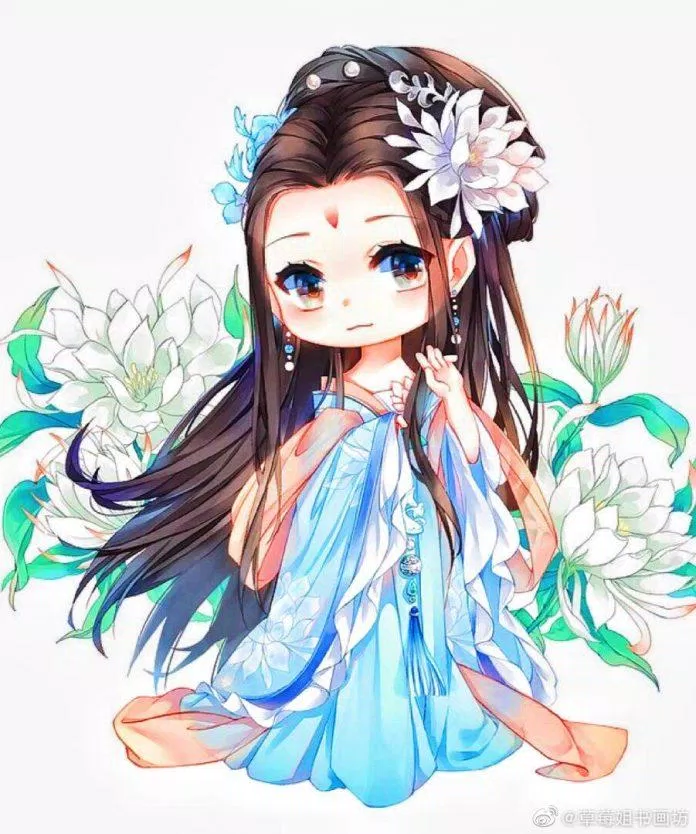 Chibi cổ trang lộng lẫy (Ảnh: @草莓姐书画坊)